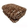 Sia Luxury Range Faux Fur Throw Rug 127 x 152 cm Brown Chinchilla