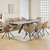 Powder Coating Dining Table with 6pcs PU Leather Dining Chair