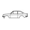 Ignite Laser Ford Escort Silhouette Metal Wall Art Coated Black 15.7inch/40cm