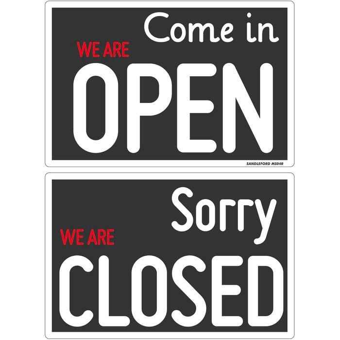 Sandleford 300 x 200mm Open Close Plastic Sign