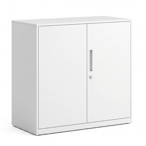 Lauft Stationery Cabinet 2 Door, White Steel Cupboard For Garage Gym Office