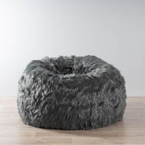 Lush Fur Bean Bag - Charcoal