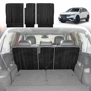 Back Seat Protector For Volkswagen Vw Tiguan Allspace 2018-2024 All Weather Heavy Duty Car Kick Cargo Mats Cover Accessories