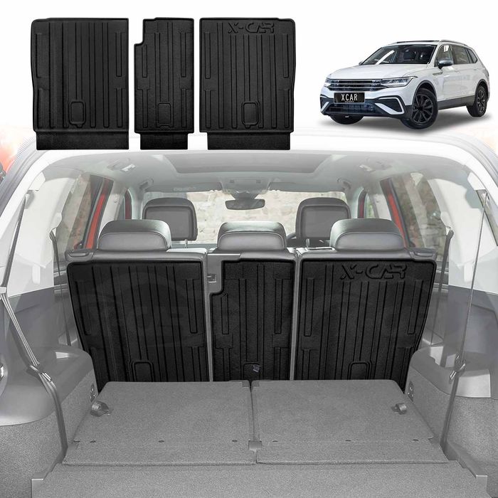 Back Seat Protector For Volkswagen Vw Tiguan Allspace 2018-2024 All Weather Heavy Duty Car Kick Cargo Mats Cover Accessories