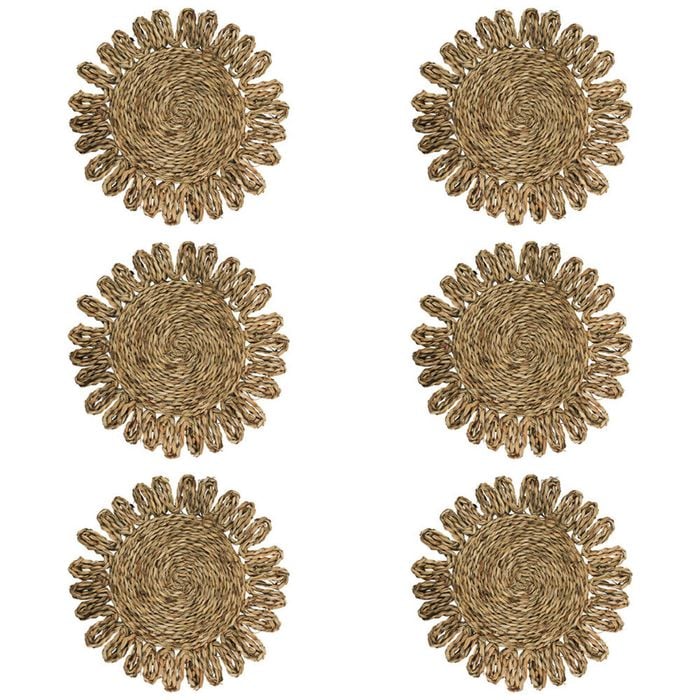 6PK LVD Placemat Natural Decorative Home Kitchen Decor 35x35cm