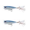 2x 13 Fishing 75mm Poppy Mc Pop Face Topwater Popper Lures - Chrome Blue Back