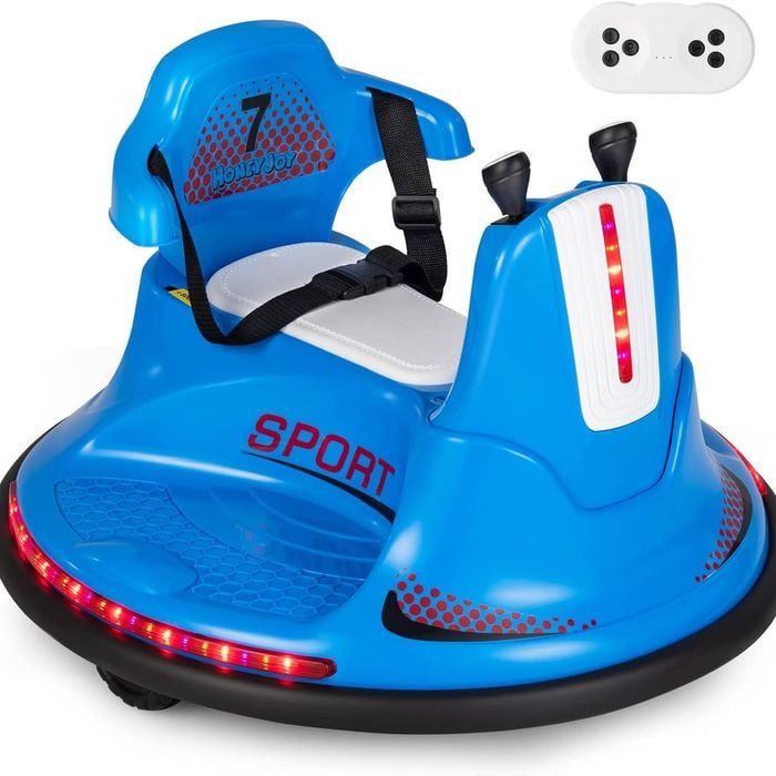 Costway 360° Kids Bumper Car Electric Ride On Toy W/remote Blue