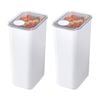 2PK iDesign Crisp Plastic Pouring Food Canister w/ Airtight Lid White - XL
