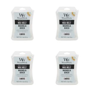 4PK WoodWick Magnolia Birch Scented Wax Melt Cube 9.7oz