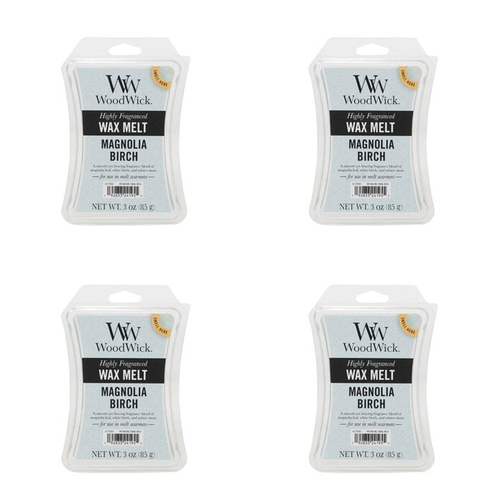 4PK WoodWick Magnolia Birch Scented Wax Melt Cube 9.7oz