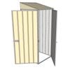 Build-a-Shed 0.8 x 0.8 x 2m Skillion Single Hinged Door Shed with Single Hinged Side Door - Cream