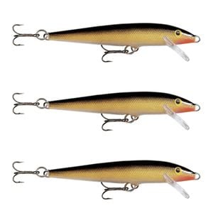 3x Rapala 11cm Original Floating Minnow Hard Body Fishing Lures - Gold