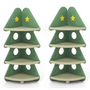 Costway 2x Bookshelf Christmas Tree Bookcase Display Shelf