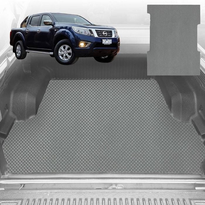 6D Diamond Ute Tub Mat for Nissan Navara King Cab (NP300-D23) 2015-Current (with Spray On Liner or No Liner) - Grey