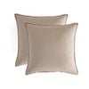 Twin Pack CleverPolly Vintage Washed Microfibre European Pillowcase  65 x 65cm - Linen