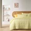 Vintage Design Homewares King Light Yellow Butter French Linen 3 Piece Coverlet Set
