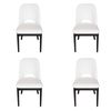 SK Designer Living | Pack of 4 | Maribel Upholstered Boucle Dining Chair | Black Legs - White Bouclé