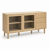 MIUZ Solid Oak Veneer Sideboard Storage Cabinet Handle-Free Push-to-Open - 150cm