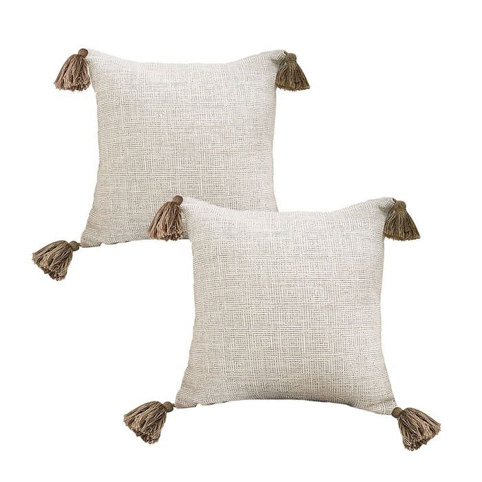 SOGA 2X 50CM Beige Textured Throw Pillows