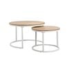 Oikiture Set of 2 Coffee Table Natural and White