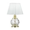 Telbix Vivian Modern Table Desk Lamp Light Glass Metal Clear White Gold