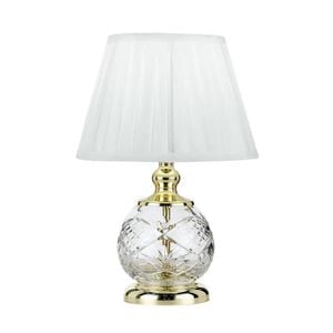 Telbix Vivian Modern Table Desk Lamp Light Glass Metal Clear White Gold