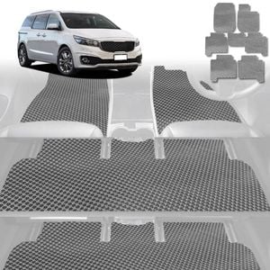 6D Diamond Car Floor Mats for Kia Carnival 2015-2020-Ultimate Set-Grey-Outback GT