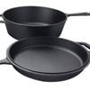 Wildtrak 3.2qt Cast Iron 26.5cm Combo Cooker Camp Over/frying Pan Set Black