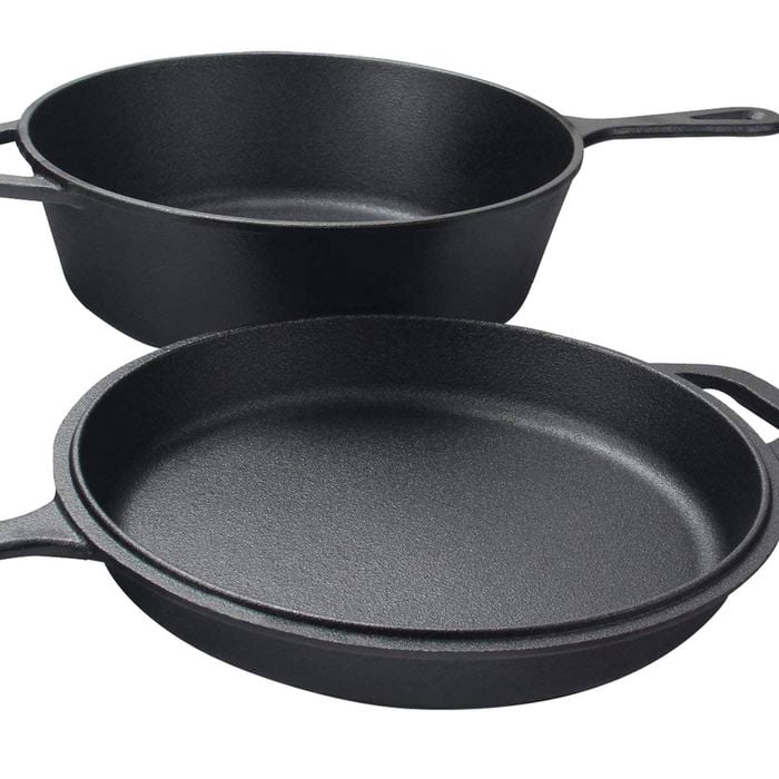 Wildtrak 3.2qt Cast Iron 26.5cm Combo Cooker Camp Over/frying Pan Set Black