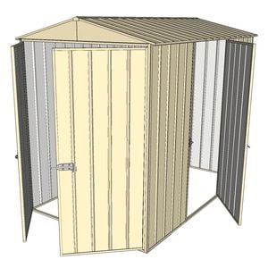 Build-a-Shed 1.5 x 2.3 x 2.3m Single Hinged Side Door Gable Shed - Cream