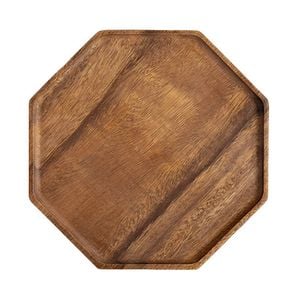 Anygleam Natural Wood Diagonal Acacia Wood Plate Serving Tray Food Kitchen Tableware