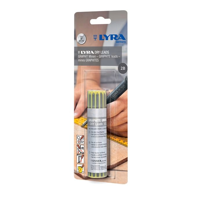 Lyra 12 x 2.8mm 2B Graphite Lead Refill Pack