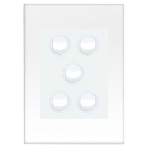 HPM VIVO 5 Gang Wall Switch - White