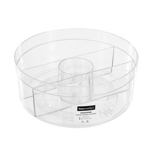 Boxsweden Crystal 28.5cm Multi-Compartment Turntable Storage Large