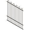 ProtectorAl 0350-1200W x 1500H Satin Black Loop Top Pool Fence Panel Raked 16-30º - Black