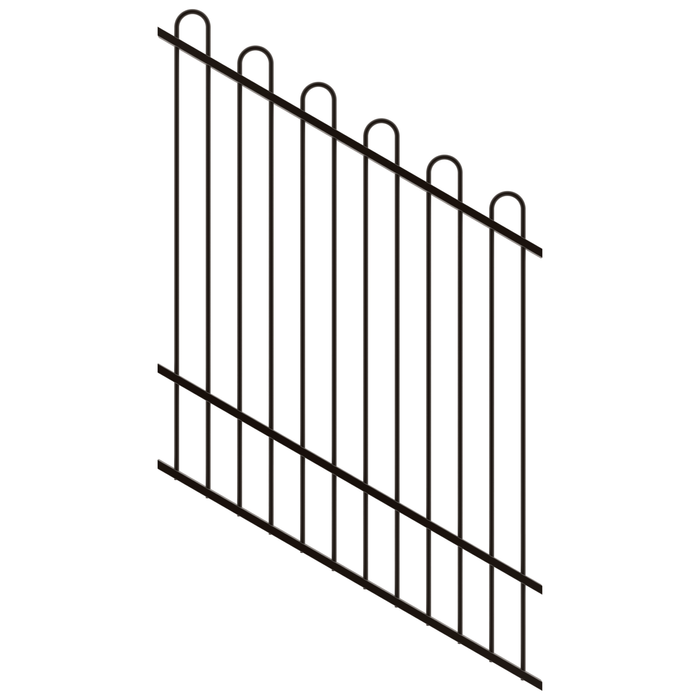 ProtectorAl 0350-1200W x 1500H Satin Black Loop Top Pool Fence Panel Raked 16-30º - Black