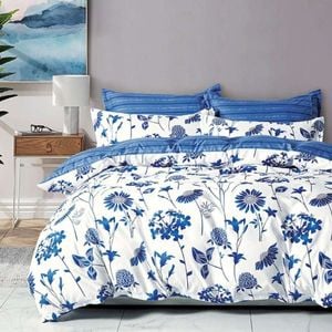 3D Blue Flower 114 Bed Pillowcases Quilt King Single Size