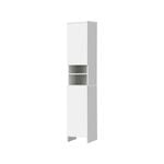 Oikiture Storage Cabinet Tall Slim Cupboard White 173cm