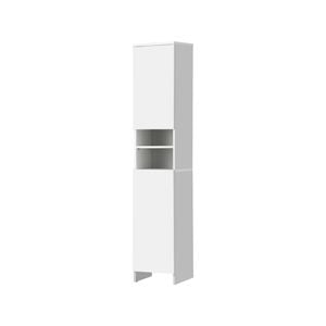 Oikiture Storage Cabinet Tall Slim Cupboard White 173cm