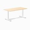 Desky Fixed Height Maple Hardwood Desk 150x75cm White Leg
