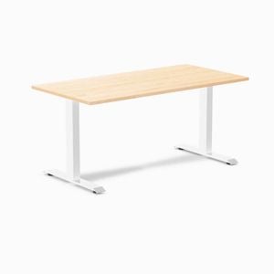 Desky Fixed Height Maple Hardwood Desk 150x75cm White Leg