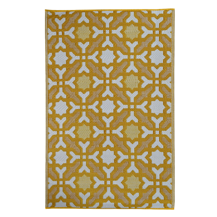 Fab Habitat 180x270cm Yellow Seville Recycled Plastic Outdoor Rug