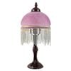 G&g Beaded Victorian Table Lamp Purple