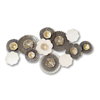 P&P Gold, Grey & White Textured Metal Wall Art - Modern Flower Petal Cluster