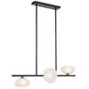 Telbix Zecca Contemporary Pendant Hanging Lamp Light Metal Glass Frost Black Frosted