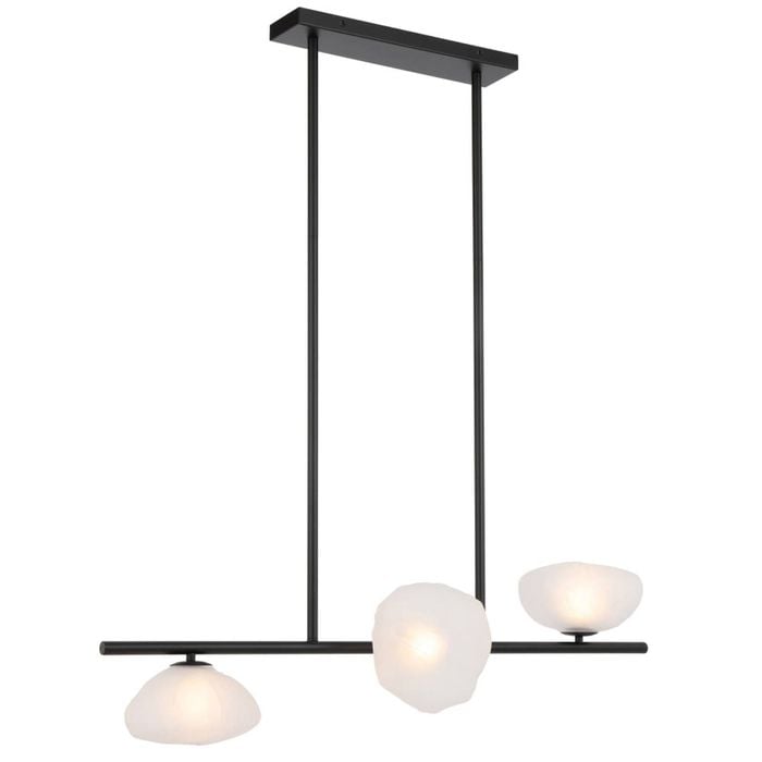 Telbix Zecca Contemporary Pendant Hanging Lamp Light Metal Glass Frost Black Frosted