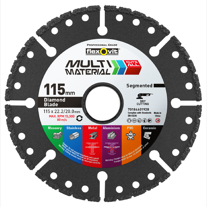 Flexovit 115mm Multi Material Segmented Diamond Blade