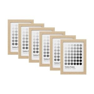 6PK Braz Venice Image Photo Document Display Frame 13x18cm Beech