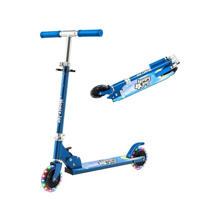 Costway Folding Scooter Adjustable Height 2 Flashing Wheels
