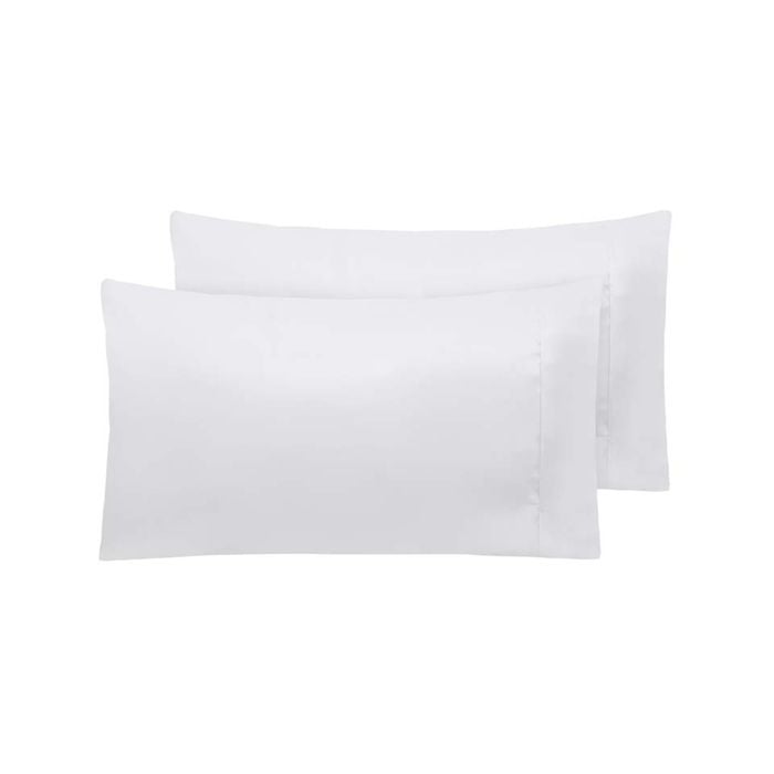 Accessorize Bedroom Collection 48cm x 73 cm White Twin Pack Satin Pillowcase